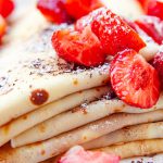 Stracciatella Pancakes with Strawberries