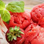 Strawberry-Mint Ice Cream