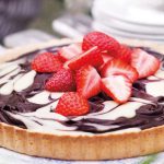 Strawberry Tart with White and Dark Chocolate Cream