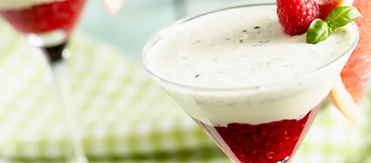 Vanilla-Raspberry Smoothie with Basil