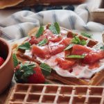 Waffles with Yogurt and Strawberries