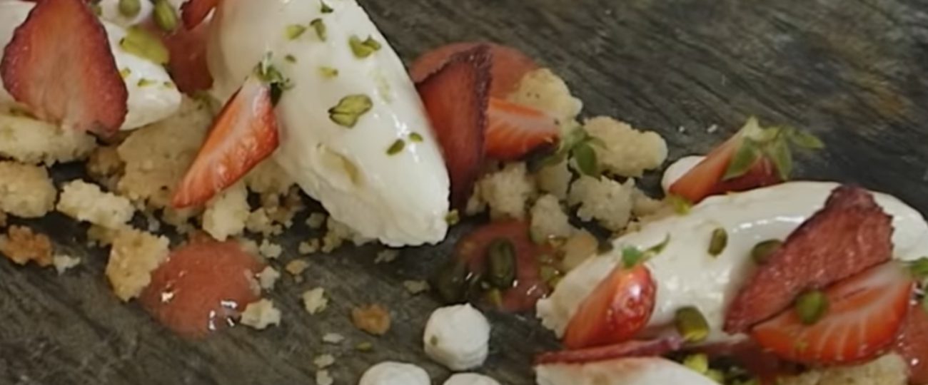 White Chocolate Mousse with Strawberry Jelly