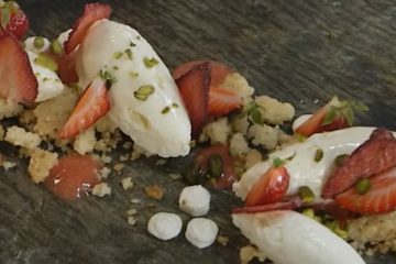 White Chocolate Mousse with Strawberry Jelly