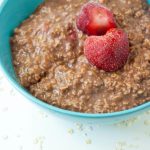 Chocolate Oatmeal with Strawberries