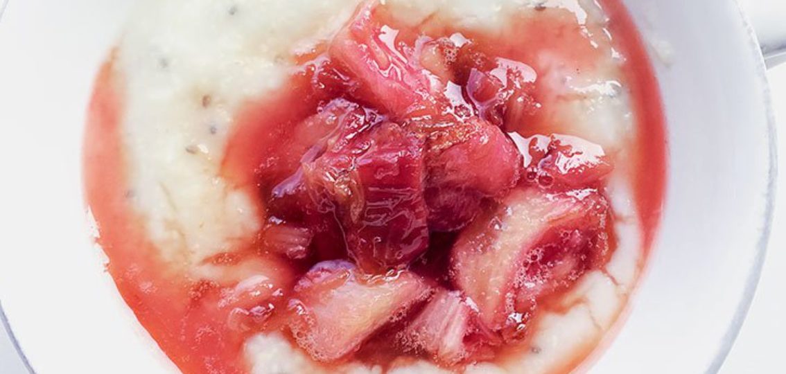 Millet Porridge with Caramelized Rhubarb