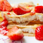 Ricotta and strawberry pancakes