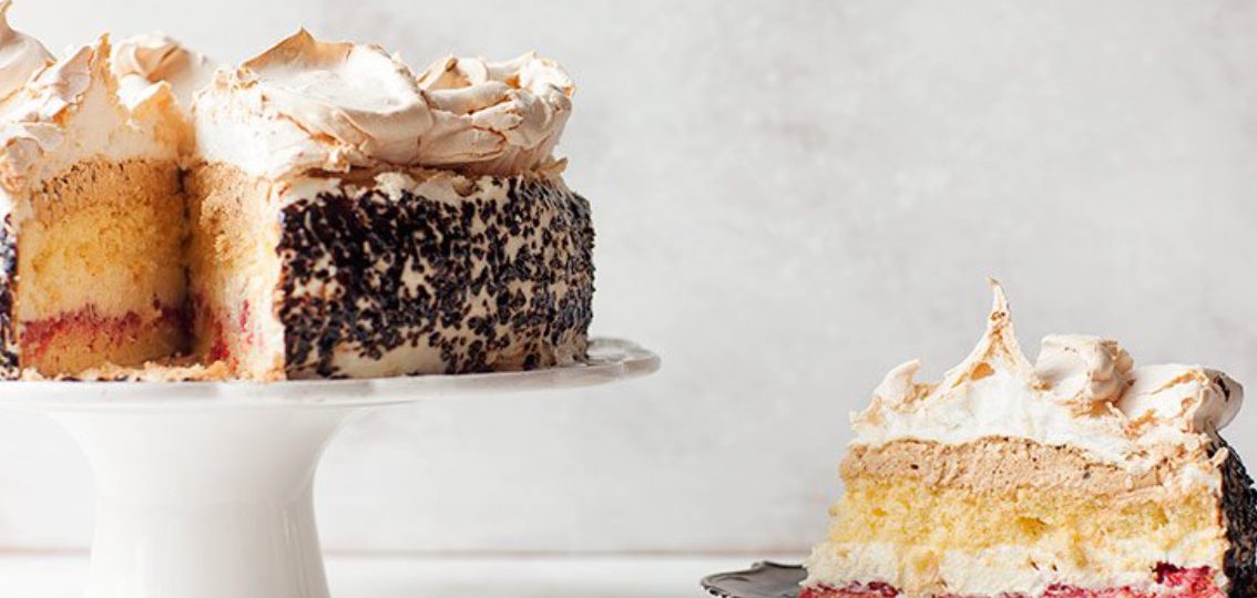 Royal cake with strawberries